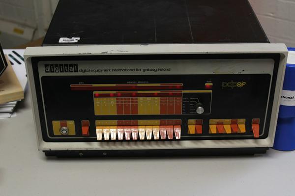 The PDP8 was running some simple counting program which had been programmed in with the front panel switches.