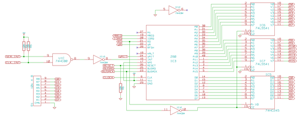 Schematic of the actual Z80 connections