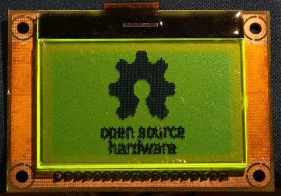 Display showing the OSHW logo as a demo.