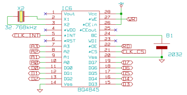 Schematic of the RTC chip in the Z80 project