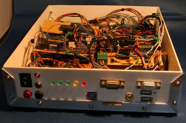 The connectors and lights for the front panel.