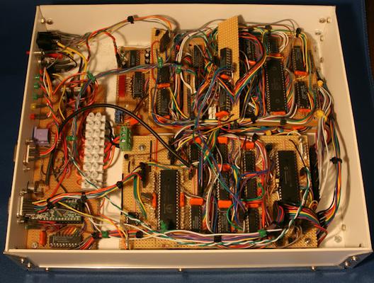The whole computer all wired up.