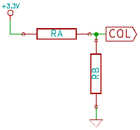 Simplified DAC circuit Diagram of two equivalent resistors made of the parallel components.
